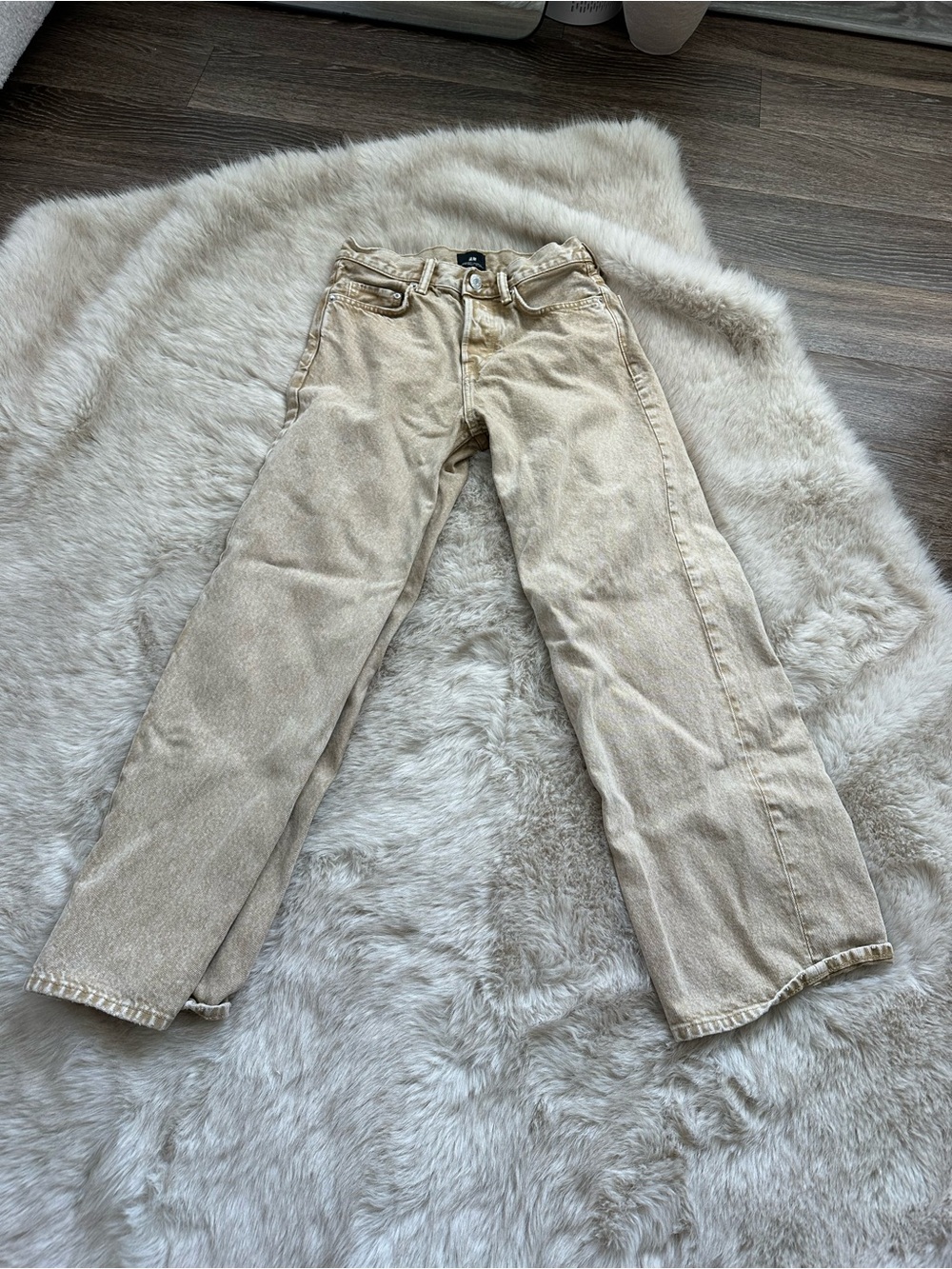 H&M sand/tan acid washed jeans
